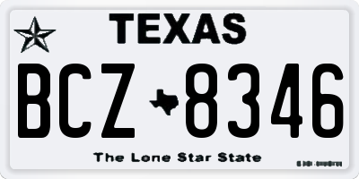 TX license plate BCZ8346