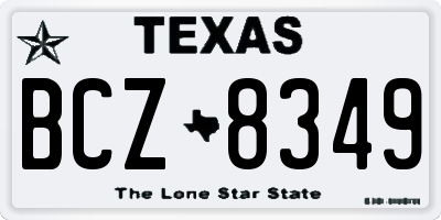 TX license plate BCZ8349