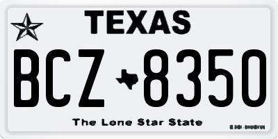 TX license plate BCZ8350