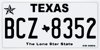 TX license plate BCZ8352