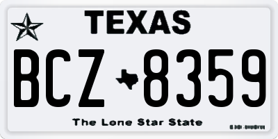 TX license plate BCZ8359
