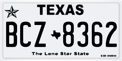 TX license plate BCZ8362