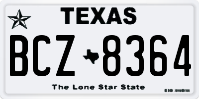 TX license plate BCZ8364