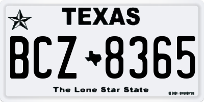 TX license plate BCZ8365