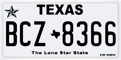 TX license plate BCZ8366