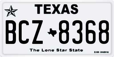 TX license plate BCZ8368