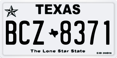TX license plate BCZ8371