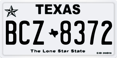 TX license plate BCZ8372
