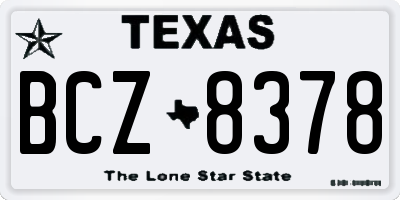 TX license plate BCZ8378