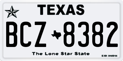 TX license plate BCZ8382