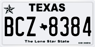 TX license plate BCZ8384