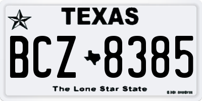 TX license plate BCZ8385