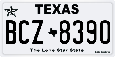 TX license plate BCZ8390
