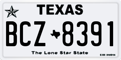 TX license plate BCZ8391
