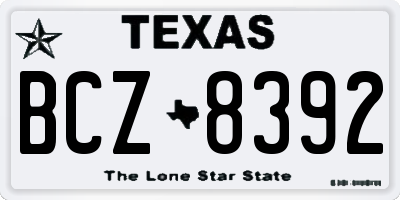 TX license plate BCZ8392
