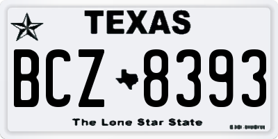 TX license plate BCZ8393