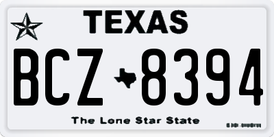 TX license plate BCZ8394
