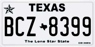 TX license plate BCZ8399