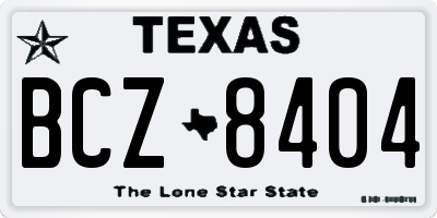 TX license plate BCZ8404