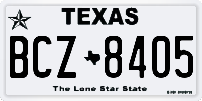 TX license plate BCZ8405