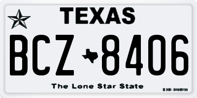 TX license plate BCZ8406