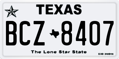 TX license plate BCZ8407