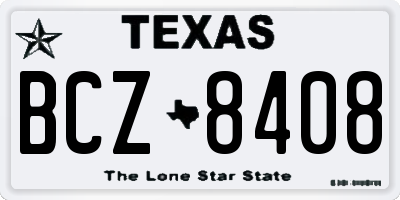 TX license plate BCZ8408