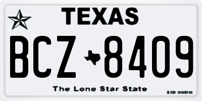 TX license plate BCZ8409