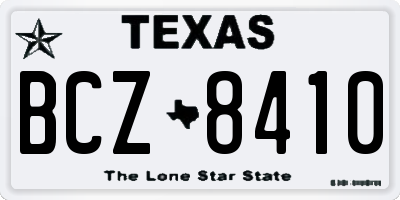 TX license plate BCZ8410