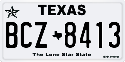 TX license plate BCZ8413