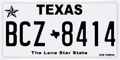 TX license plate BCZ8414