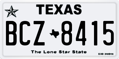 TX license plate BCZ8415