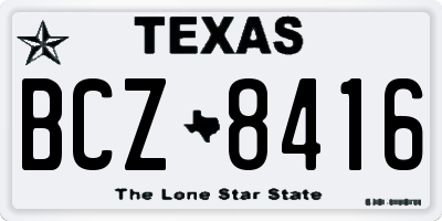 TX license plate BCZ8416
