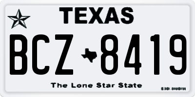 TX license plate BCZ8419