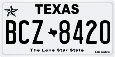 TX license plate BCZ8420