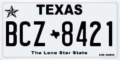 TX license plate BCZ8421
