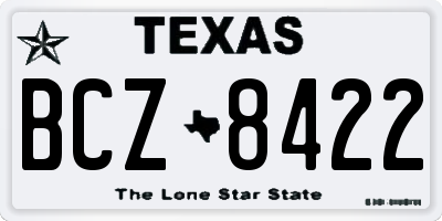 TX license plate BCZ8422