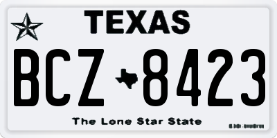 TX license plate BCZ8423