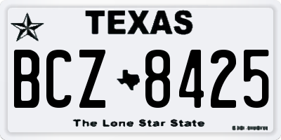 TX license plate BCZ8425