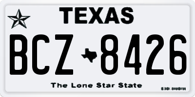 TX license plate BCZ8426