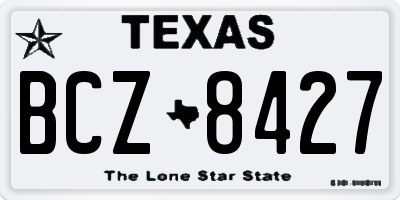 TX license plate BCZ8427