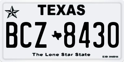 TX license plate BCZ8430