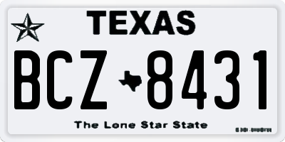 TX license plate BCZ8431
