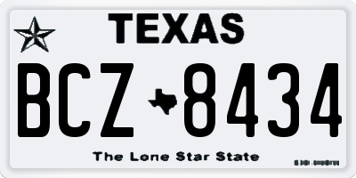 TX license plate BCZ8434