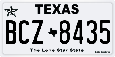 TX license plate BCZ8435