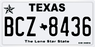TX license plate BCZ8436