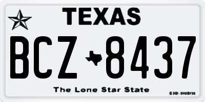TX license plate BCZ8437