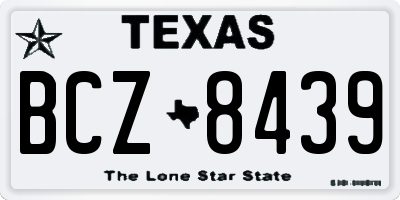 TX license plate BCZ8439