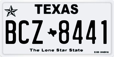 TX license plate BCZ8441
