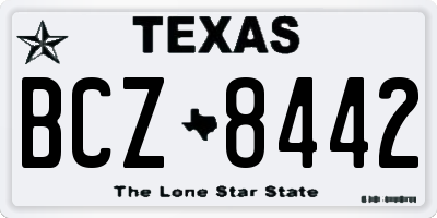 TX license plate BCZ8442